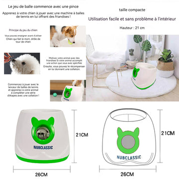Lanceur automatique de balle pour chiens avec télécommande et 3 balles rebondissantes 4 niveaux réglables lanceur de balles